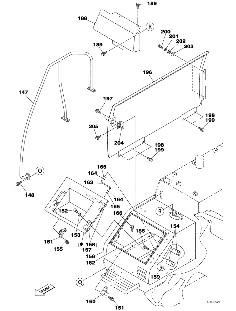 Схема запчастей Case CX460 - (09-09) - STORAGE BOX - INSULATION (09) - CHASSIS/ATTACHMENTS