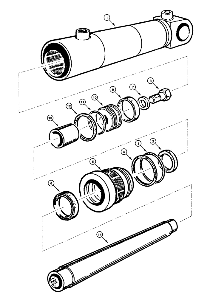 Схема запчастей Case 845 - (05.05[00]) - STEERING CYLINDER - ASSEMBLY (05) - STEERING