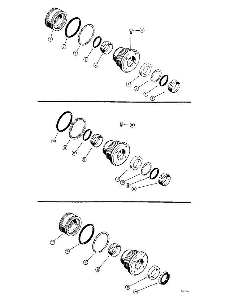 Схема запчастей Case 310G - (243E) - CYLINDER PACKING KITS, D37350 CYLINDER PACKING KIT (07) - HYDRAULIC SYSTEM