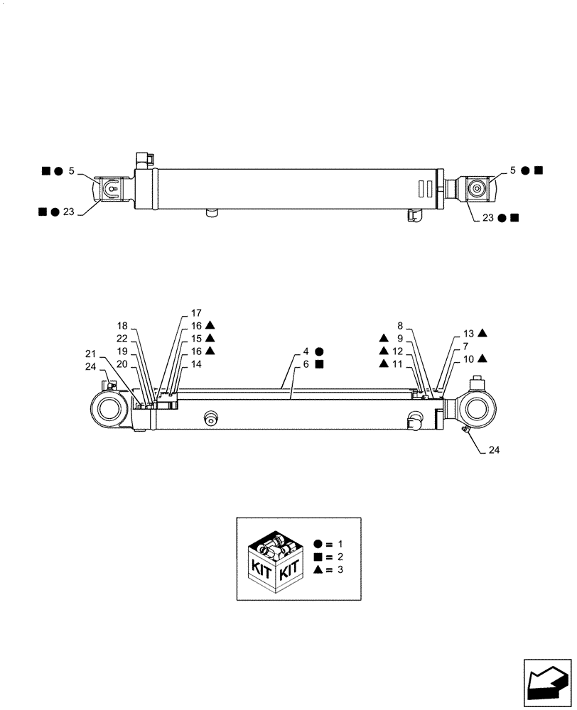 Схема запчастей Case CX36B - (03-004[04]) - CYLINDER ASSY, ARM - SN PX15-21158 - 22322 (35) - HYDRAULIC SYSTEMS