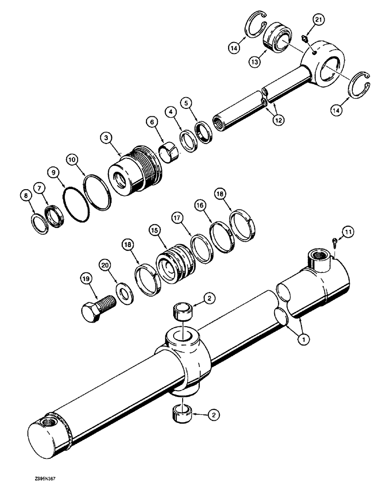 Схема запчастей Case 1150E - (8-064) - G109819 DOZER LIFT CYLINDERS, LONG TRACK ANGLE TILT DOZER MODELS (08) - HYDRAULICS