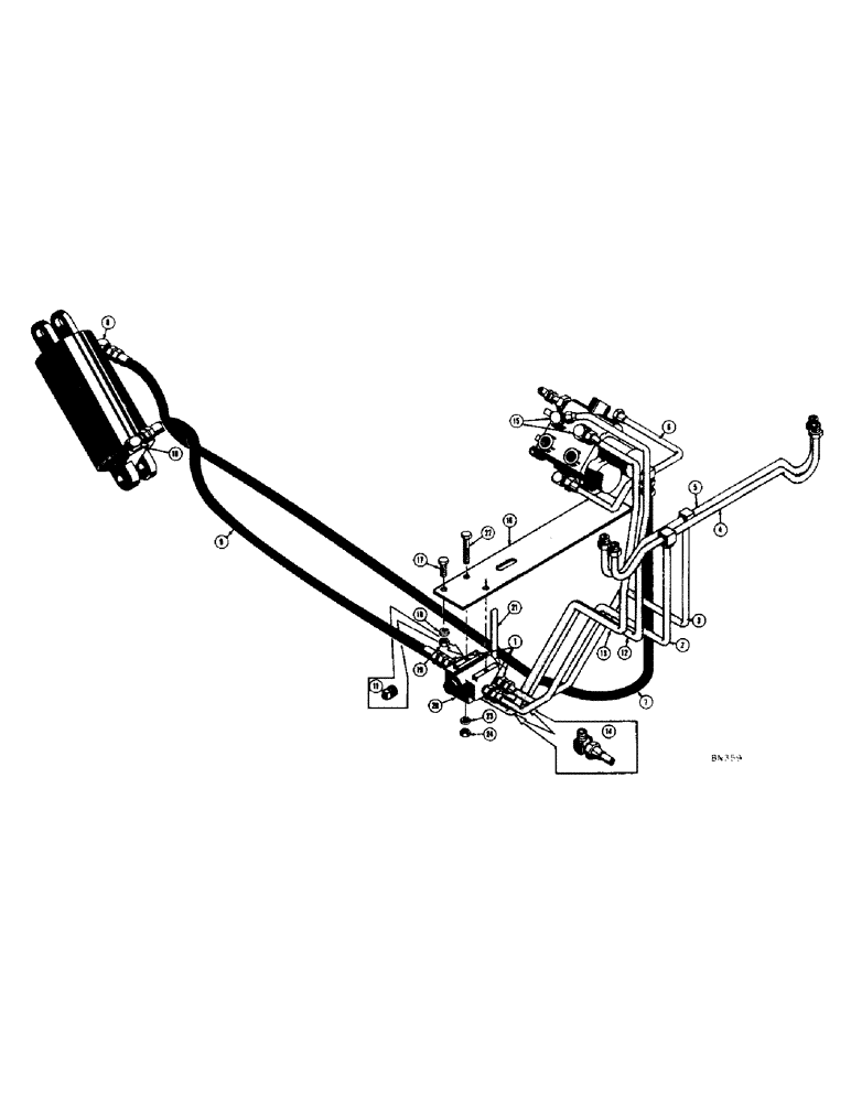 Схема запчастей Case 320 - (202[1]) - EAGLE HITCH HYDRAULICS (WITH DOZER) (07) - HYDRAULIC SYSTEM