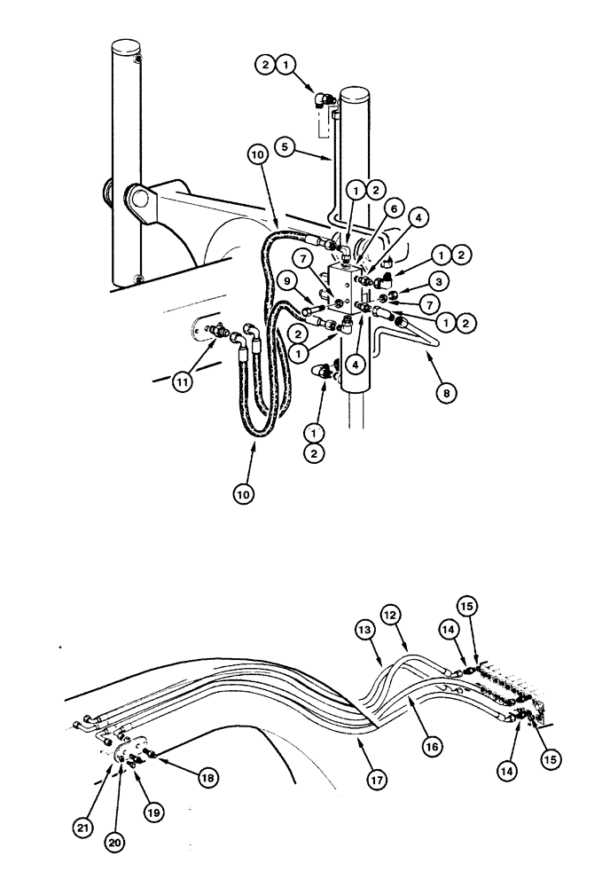 Схема запчастей Case 865 - (08.12[00]) - BLADE HYDRAULIC CIRCUIT - LIFTING (08) - HYDRAULICS