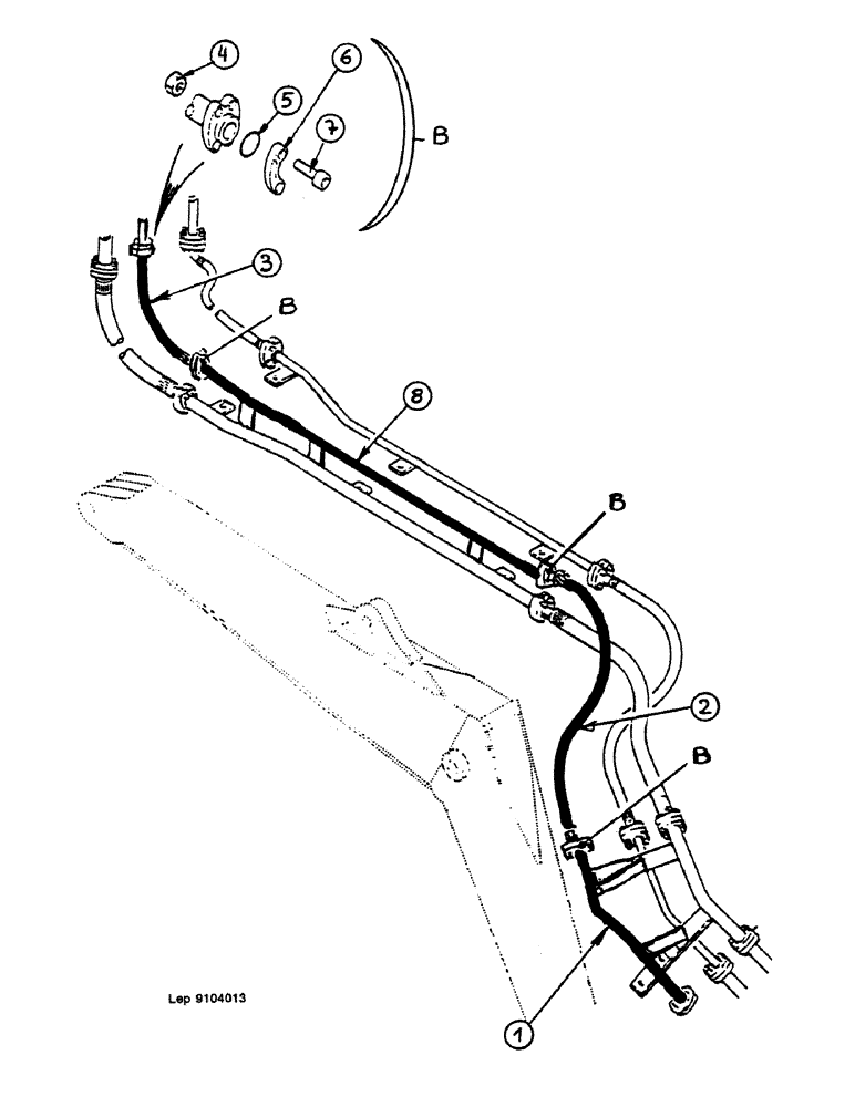 Схема запчастей Case 688 - (22) - HYDRAULIC CIRCUIT ON BOOM (4.80M-5.40M) 