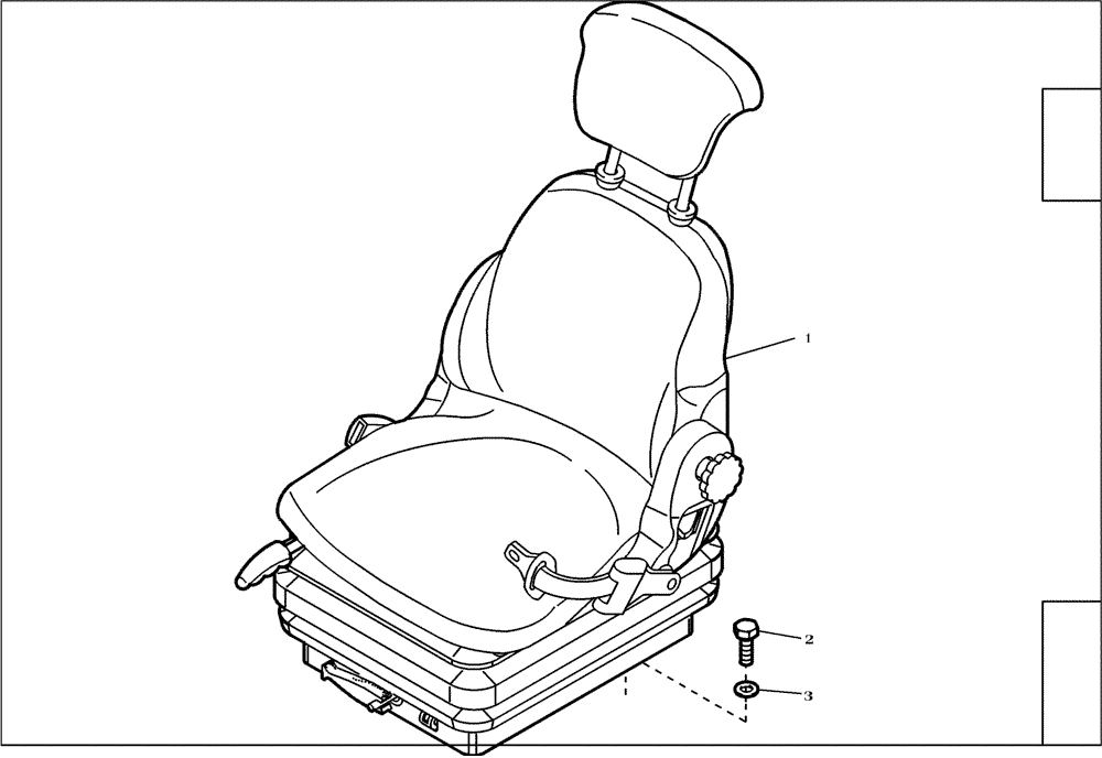 Схема запчастей Case 221E - (34.500[2988752000]) - OPERATORS SEAT INSTALLATION MECHANIAL SUSPENSION (90) - PLATFORM, CAB, BODYWORK AND DECALS