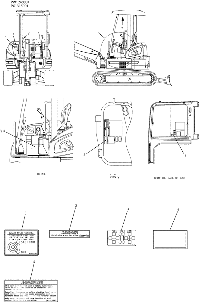 Схема запчастей Case CX36B - (06-014) - NAME PLATE INSTAL (90) - PLATFORM, CAB, BODYWORK AND DECALS