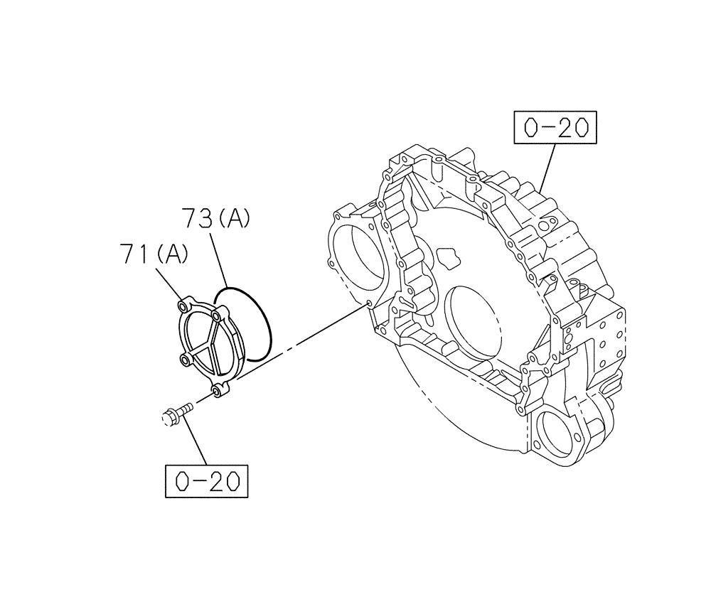 Схема запчастей Case CX210C LR - (10.103.03) - ENGINE FLYWHEEL HOUSING (10) - ENGINE