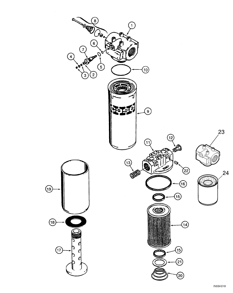 Схема запчастей Case 1150H - (06-21) - FILTER ASSY, OIL (06) - POWER TRAIN