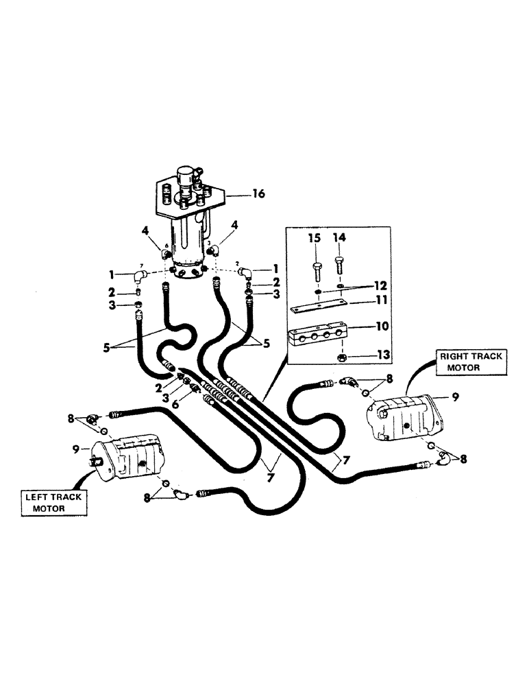 Схема запчастей Case 40YC - (121) - LOWER TRACK DRIVE MOTOR HYDRAULICS (07) - HYDRAULIC SYSTEM