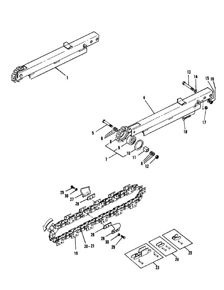 Схема запчастей Case S101 - (12) - DIGGING BOOM, CHAIN, DIGGING TEETH 