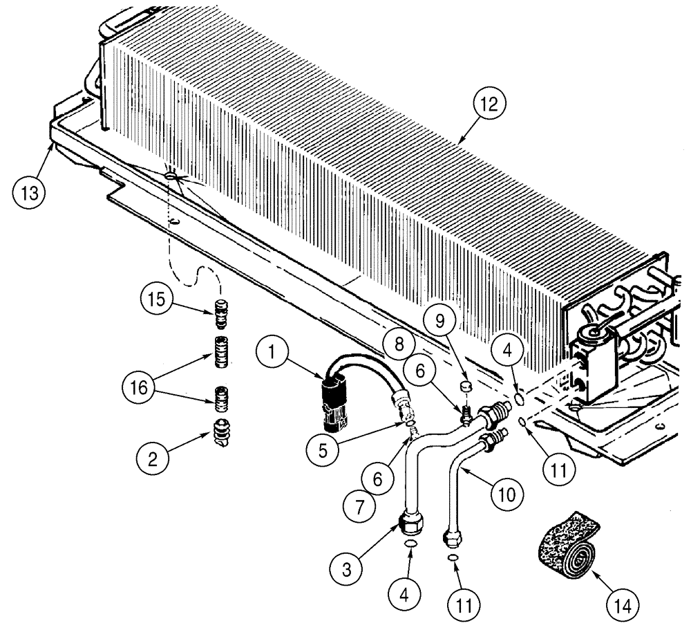 Схема запчастей Case 621D - (09-49) - AIR CONDITIONING, CAB TO EVAPORATOR CORE (09) - CHASSIS