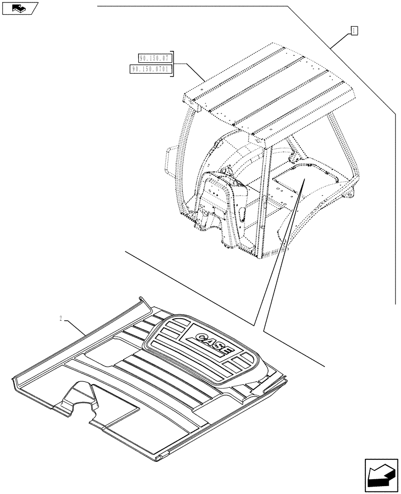 Схема запчастей Case 590SN - (88.090.11[06]) - DIA KIT, CANOPY CONVERSION WIDE -DLX (88) - ACCESSORIES