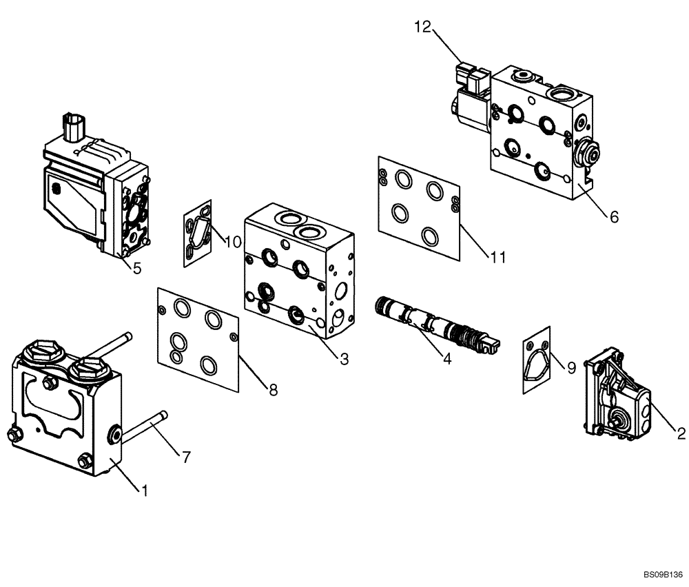 Схема запчастей Case 521E - (05-16) - VALVE ASSY - JOYSTICK STEERING (05) - STEERING