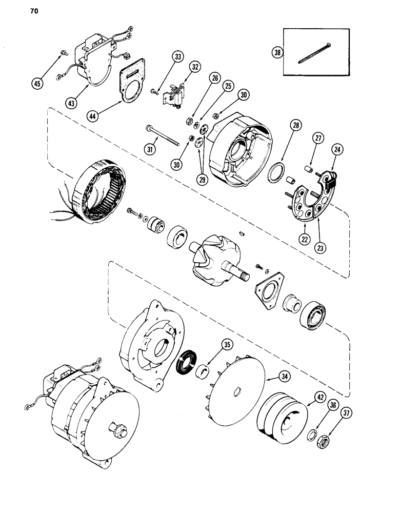 Схема запчастей Case 880C - (070) - ALTERNATOR, 504BD DIESEL ENGINE (06) - ELECTRICAL SYSTEMS