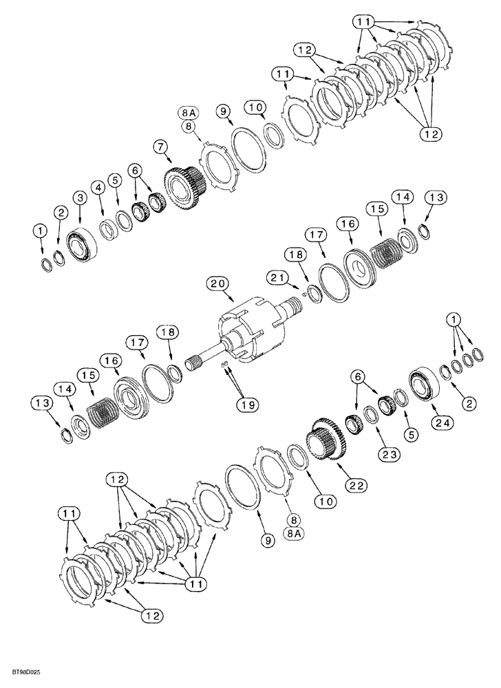 Схема запчастей Case 580SL - (6-048) - CARRARO TRANSMISSION ASSY, INPUT SHAFT, 2 OR 4 WHEEL DRIVE, MODELS W/OUT POWERSHIFT TRANSMISSION (06) - POWER TRAIN