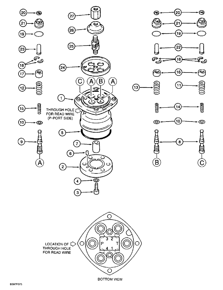 Схема запчастей Case 9030B - (8-130) - MANUALLY OPERATED CONTROL VALVE (08) - HYDRAULICS