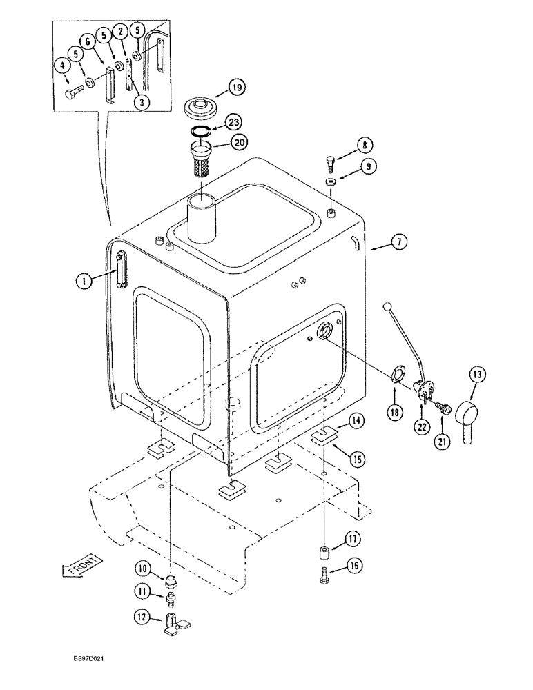 Схема запчастей Case 9020B - (3-002) - FUEL TANK (03) - FUEL SYSTEM