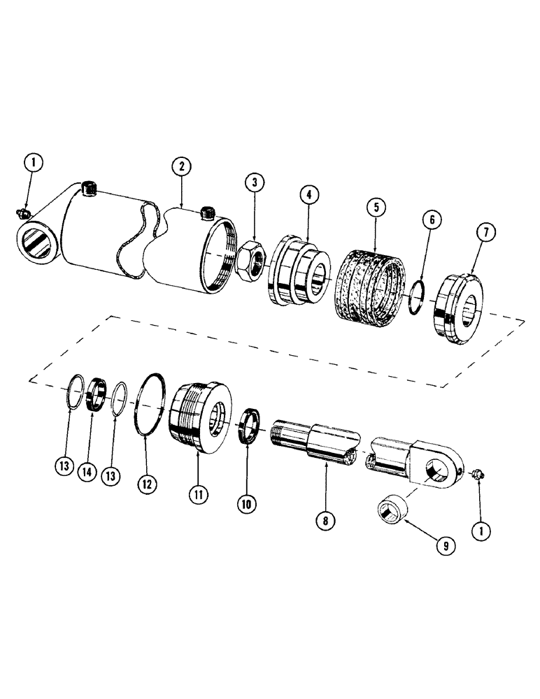 Схема запчастей Case 880 - (264) - WRIST-O-TWIST CYLINDER, (USED ON UNITS WITH SERIAL NUMBER 6200000 THRU 6200288) (07) - HYDRAULIC SYSTEM