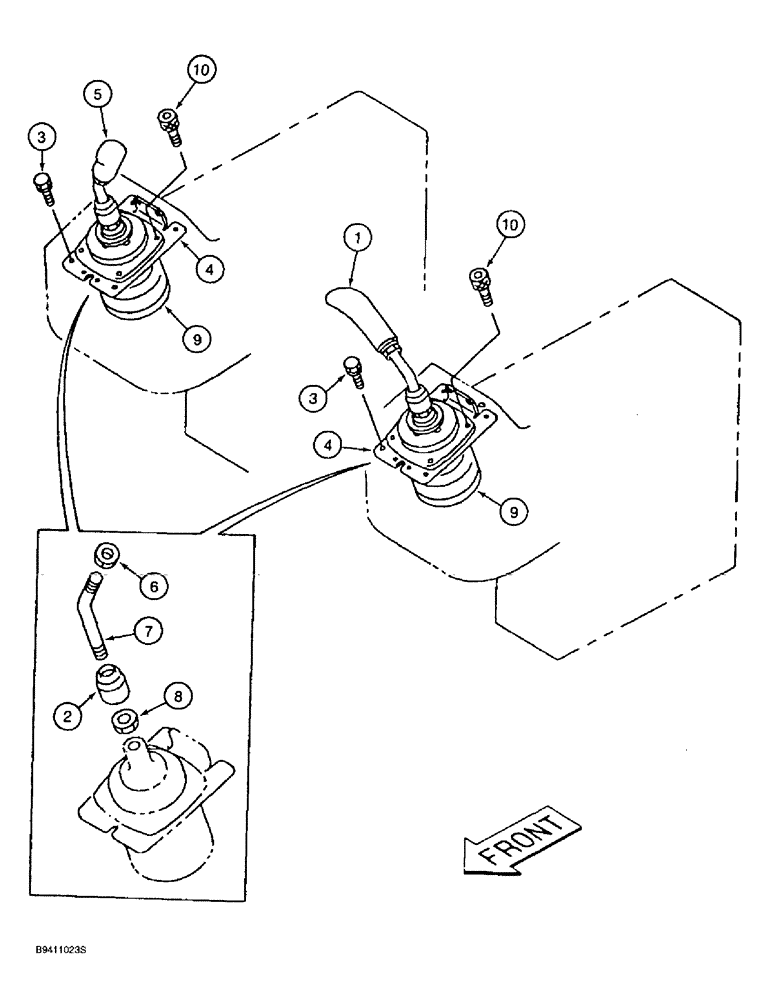 Схема запчастей Case 9020B - (9-026) - REMOTE CONTROL VALVE ASSEMBLY MOUNTING (09) - CHASSIS