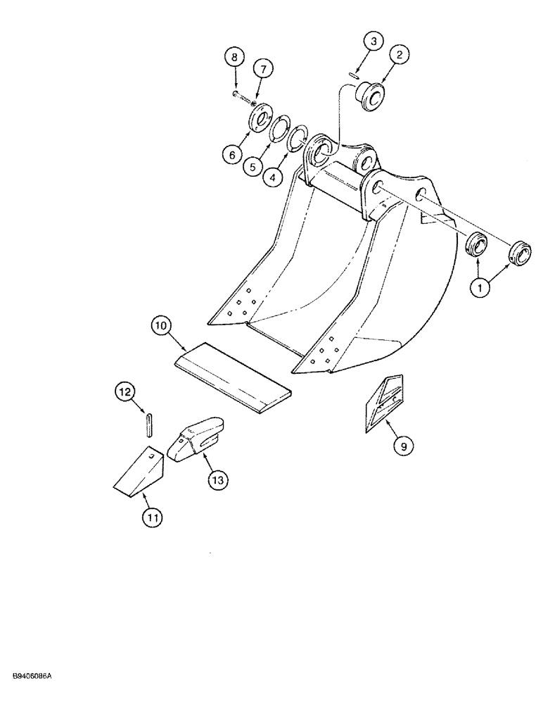 Схема запчастей Case 9030 - (9-82) - H & H BUCKETS, SEVERE DUTY (09) - CHASSIS