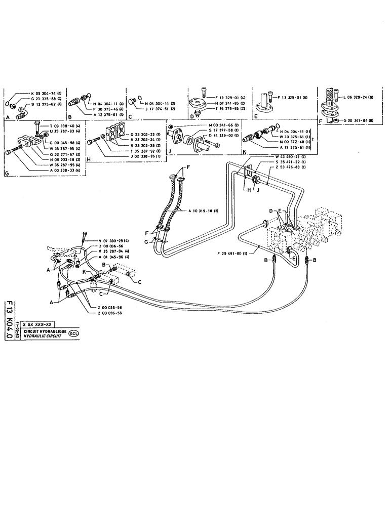 Схема запчастей Case 220 - (129) - HYDRAULIC CIRCUIT (07) - HYDRAULIC SYSTEM