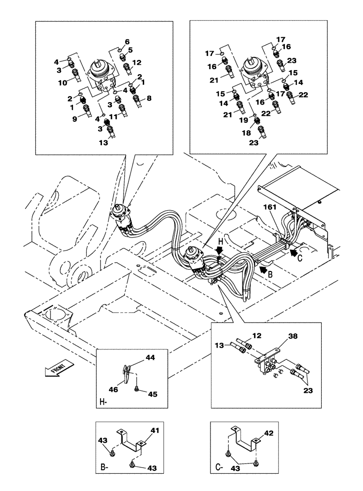 Схема запчастей Case CX300C - (08-033-00[01]) - HYDRAULIC CIRCUIT - ATTACHMENT CONTROL VALVE PILOT (08) - HYDRAULICS