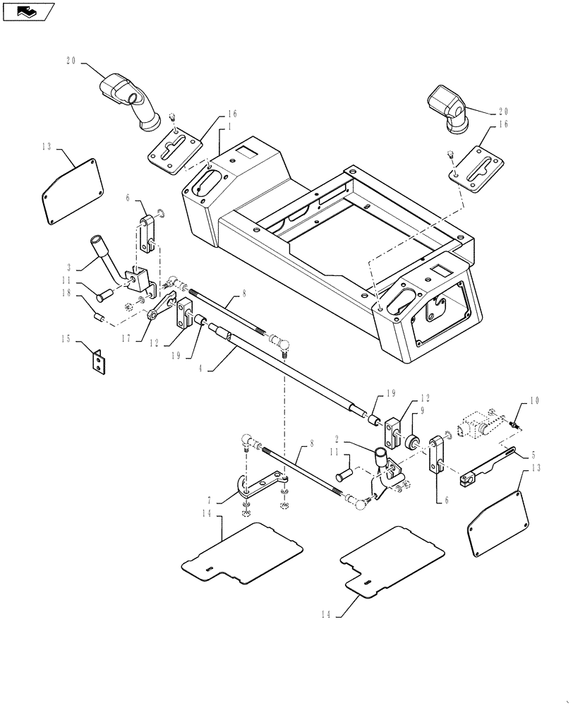 Схема запчастей Case DV207 - (29.200.01[01]) - HYDROSTATIC TRANSMISSION - CONTROLS (29) - HYDROSTATIC DRIVE