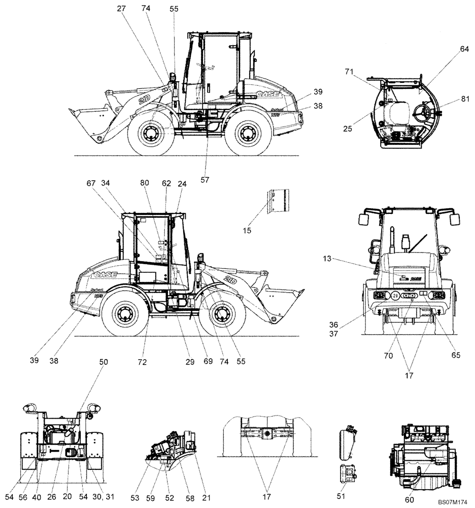 Схема запчастей Case 21D - (91.024[2772780000]) - DECAL (N.A.) LOCATION (90) - PLATFORM, CAB, BODYWORK AND DECALS