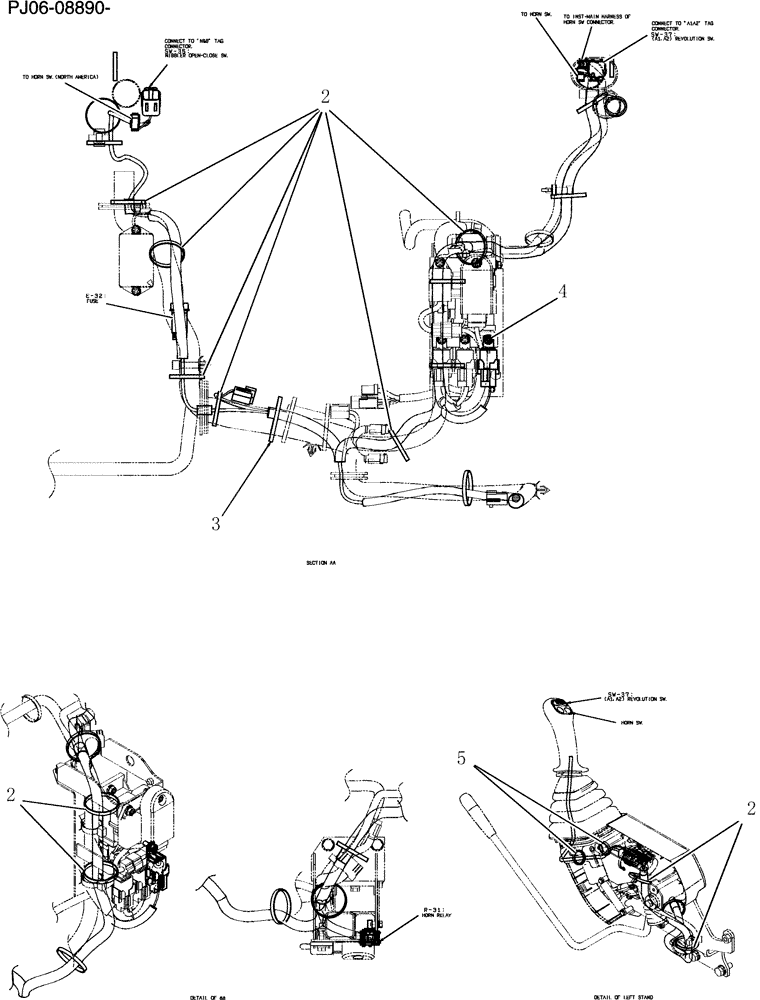 Схема запчастей Case CX50B - (317-17[2]) - HARNESS ASSY PROPORTIONAL (55) - ELECTRICAL SYSTEMS