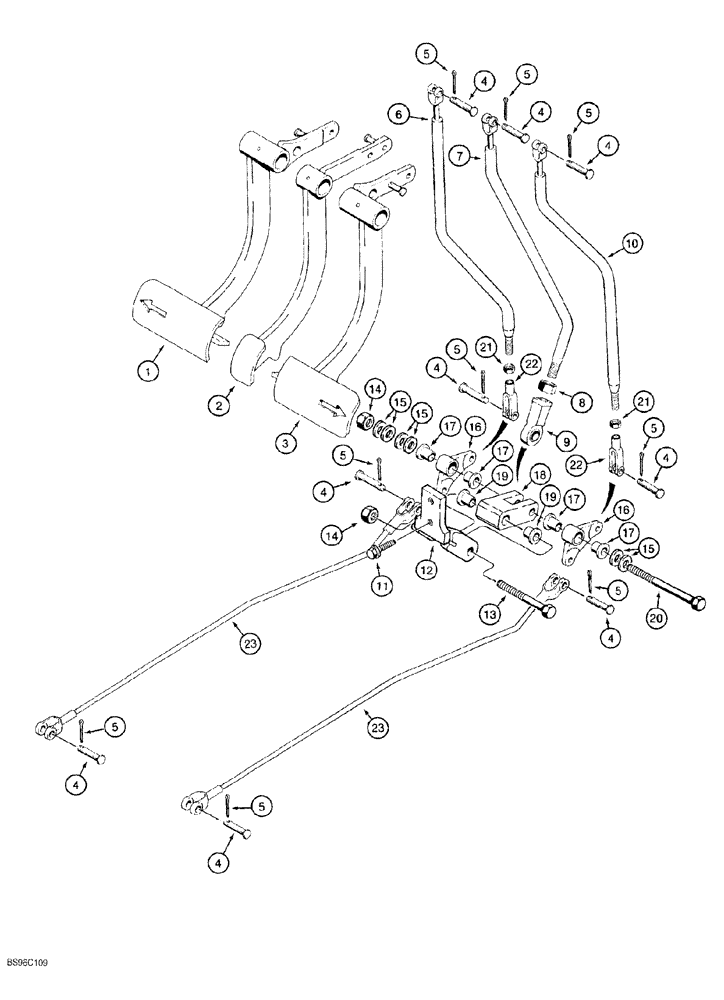 Схема запчастей Case 550G - (6-40) - TRANSMISSION CLUTCH CUTOUT LINKAGE (03) - TRANSMISSION