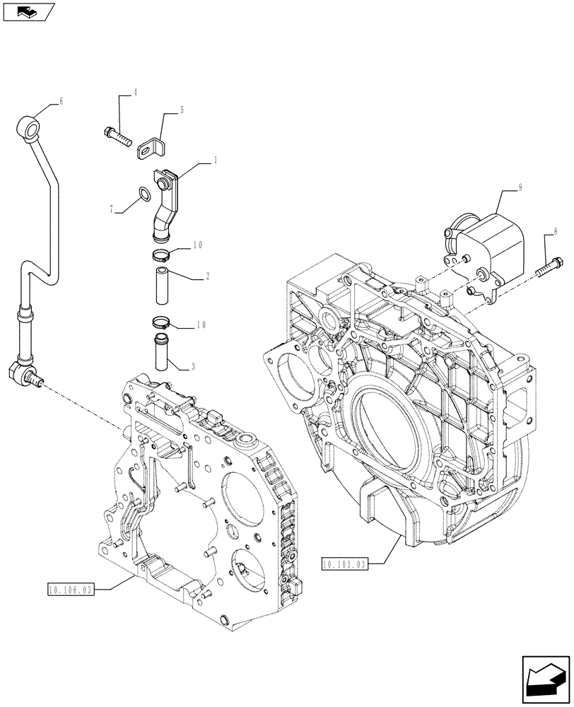 Схема запчастей Case 621F - (10.101.03) - BREATHER - ENGINE (10) - ENGINE