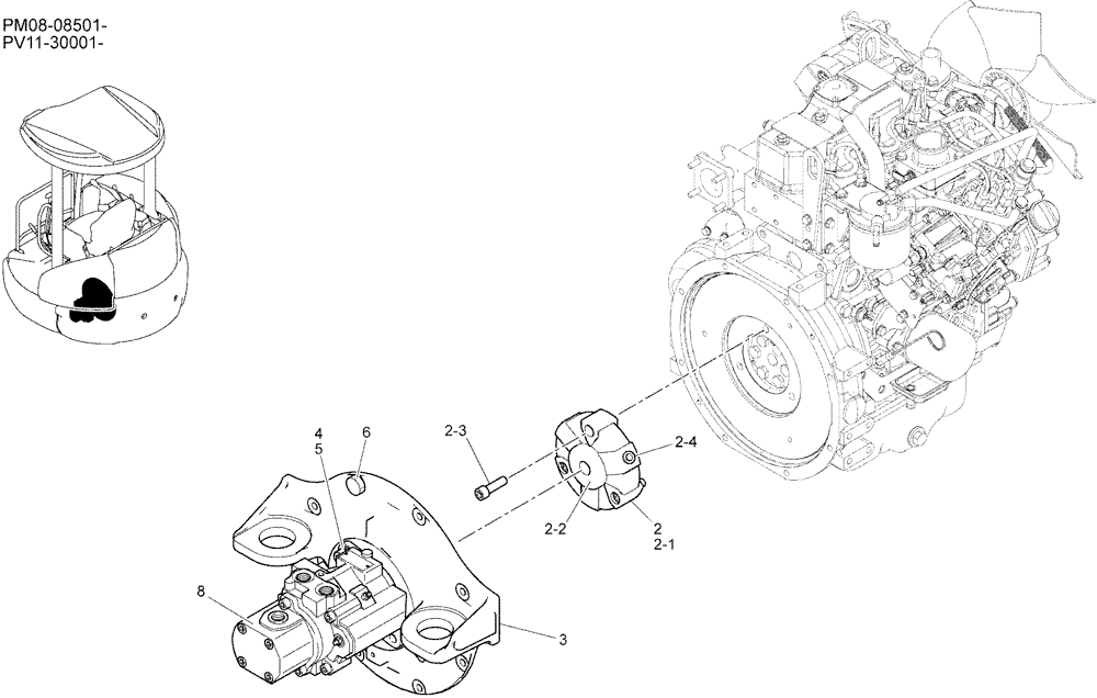 Схема запчастей Case CX27B - (01-017) - POWER TAKE OFF ASSY (35) - HYDRAULIC SYSTEMS