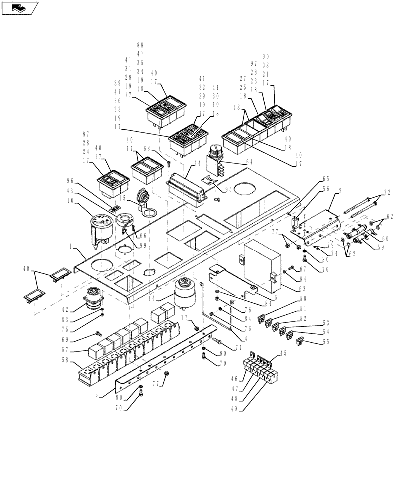 Схема запчастей Case SV210 - (04-02[01]) - DASHBOARD - BSN NENTB2081 (04) - ELECTRICAL SYSTEMS