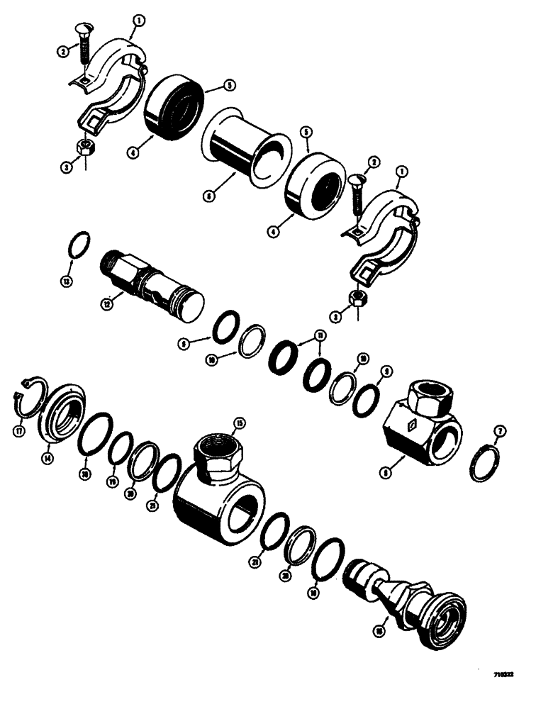 Схема запчастей Case W26B - (404) - MARMAN TUBE COUPLINGS AND SWIVEL JOINTS L12284 MARMAN TUBE COUPLING (STRAIGHT) (08) - HYDRAULICS