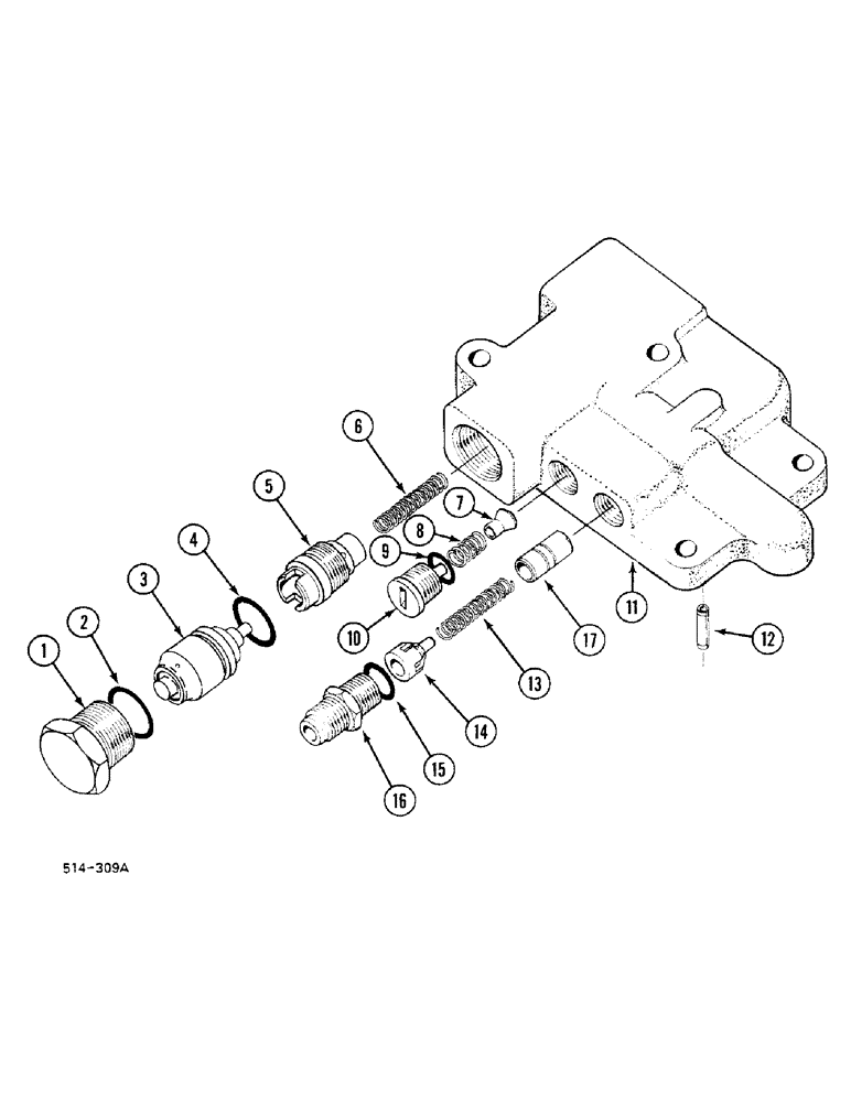 Схема запчастей Case 380B - (8-262) - UNLOADING AND FLOW CONTROL VALVE (08) - HYDRAULICS