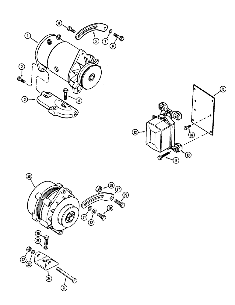 Схема запчастей Case 480CK - (063C) - ELECTRICAL MOUNTING PARTS AND HARDWARE, (188) DIESEL ENGINE 