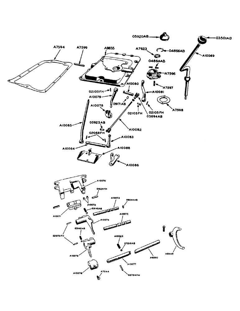 Схема запчастей Case 425 - (086) - GEAR SHIFT PARTS, SHUTTLE TRANSMISSION (21) - TRANSMISSION