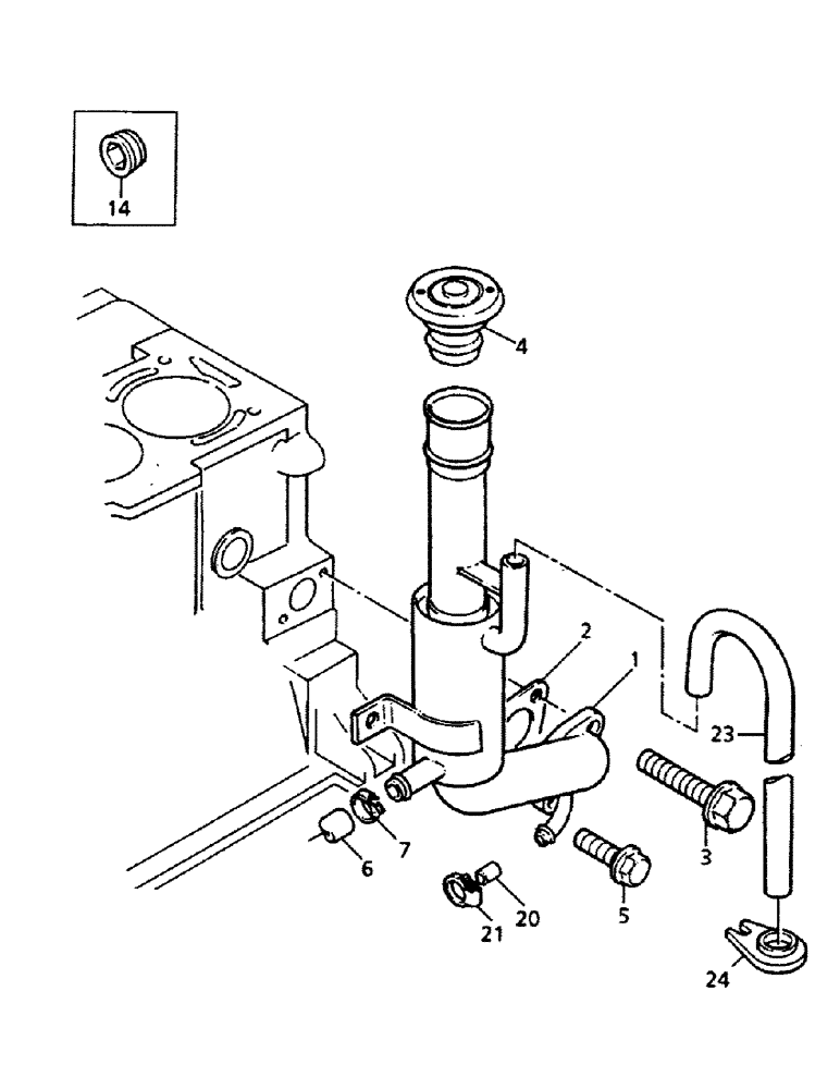 Схема запчастей Case 221B - (2-34) - LUBRICATING OIL FILLER AND BREATHER, 121B (DAH1215912-) / 221B (DAH2215913-) (02) - ENGINE