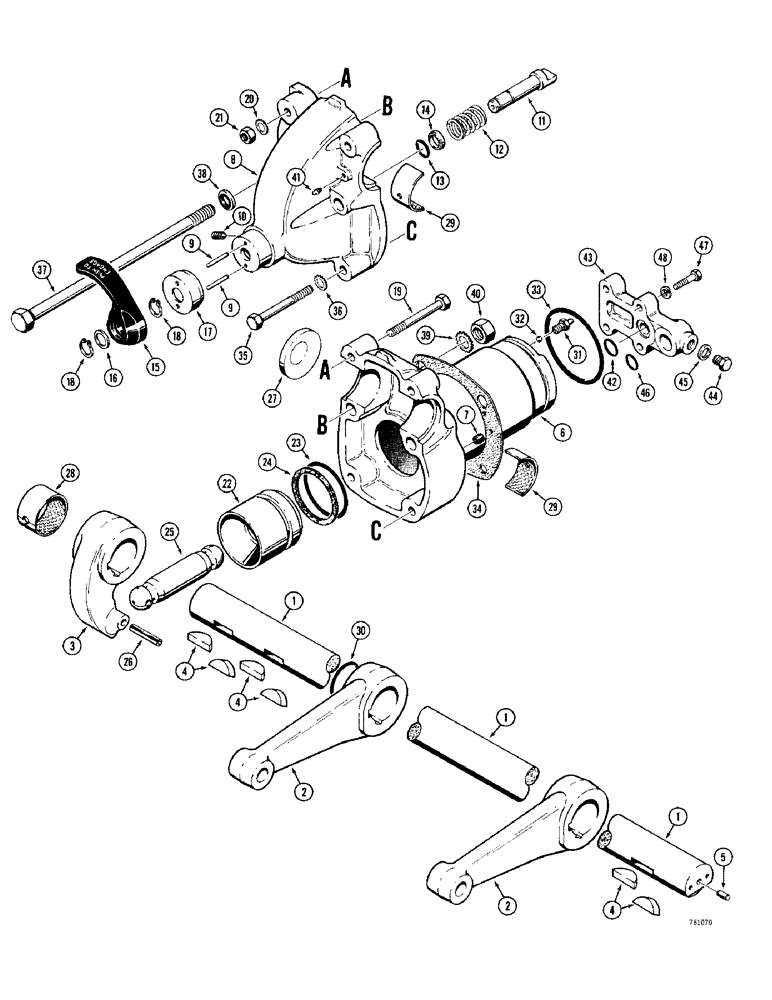 Схема запчастей Case 380CK - (126) - SELECTAMATIC LIFT SHAFT AND CYLINDER (08) - HYDRAULICS