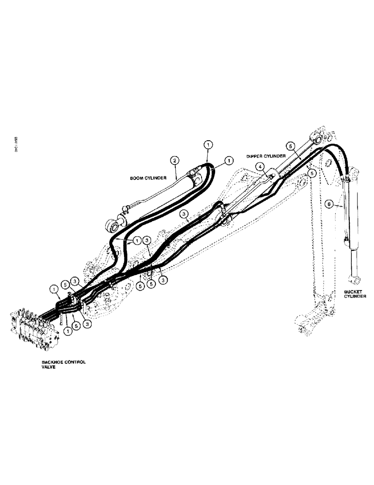 Схема запчастей Case 570LXT - (1-20) - PICTORIAL INDEX, BACKHOE HYDRAULICS, *BOOM, DIPPER AND BUCKET (00) - PICTORIAL INDEX