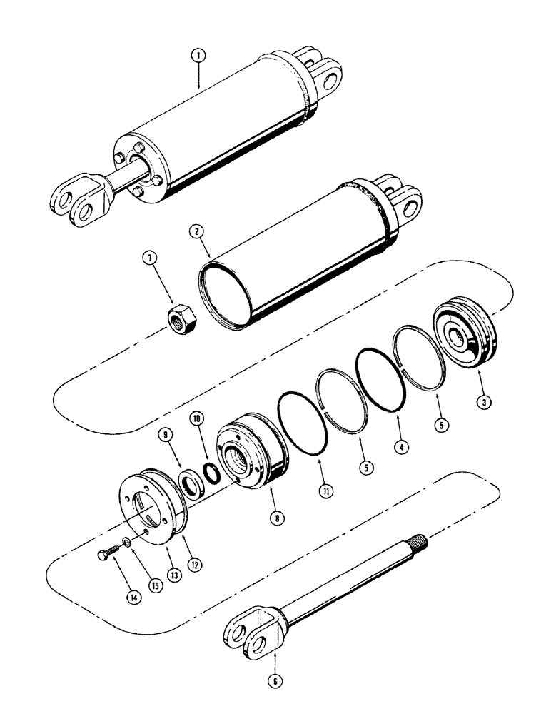 Схема запчастей Case 680CK - (348) - A23530 3-PT. HITCH LIFT CYLINDER, 4" DIA. CYLINDER WITH 7" STROKE (35) - HYDRAULIC SYSTEMS