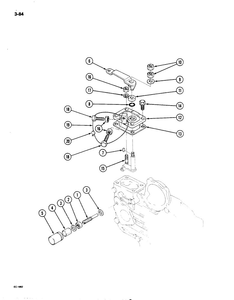 Схема запчастей Case 1825 - (3-84) - SPEED CONTROL ASSEMBLY, DIESEL MODELS (03) - FUEL SYSTEM