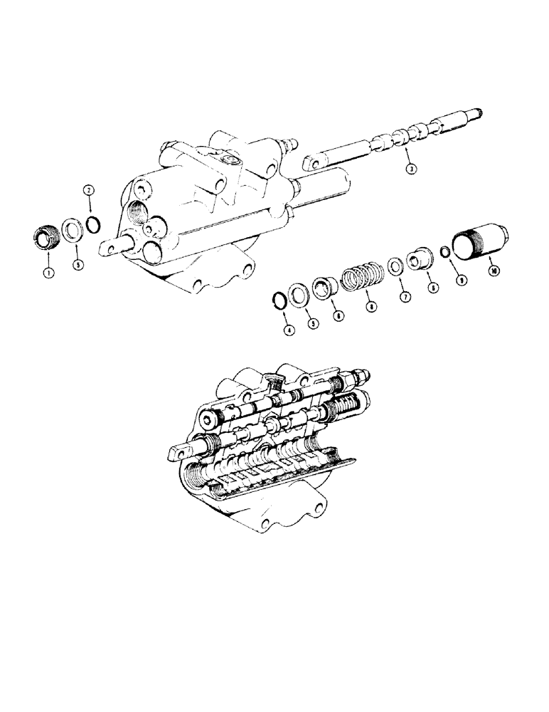 Схема запчастей Case 680CK - (234) - THREE POSITION SPOOLS - DOUBLE ACTING, USED ON L15308 3 SPOOL VALVE ONLY (35) - HYDRAULIC SYSTEMS