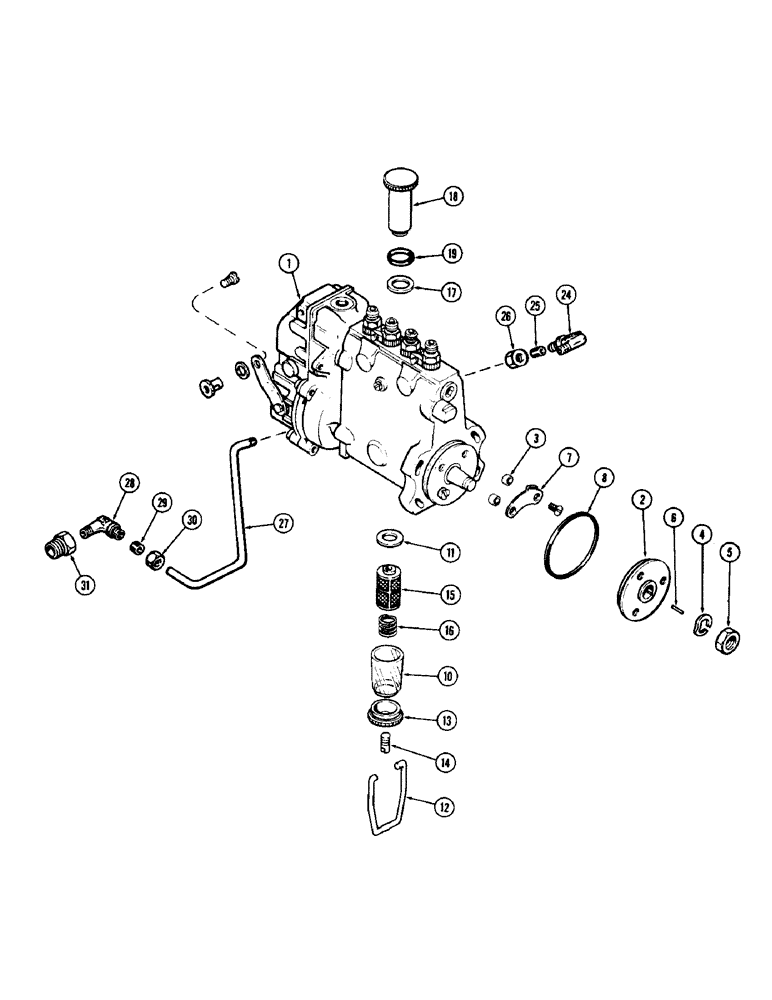 Схема запчастей Case 780 - (082) - INJECTION PUMP, 336BDT TURBOCHARGED ENGINES, WITH LUBE TUBE ON OUTSIDE OF PUMP (03) - FUEL SYSTEM