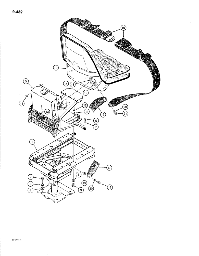 Схема запчастей Case 780C - (9-432) - SUSPENSION SEAT AND MOUNTING PARTS (09) - CHASSIS/ATTACHMENTS