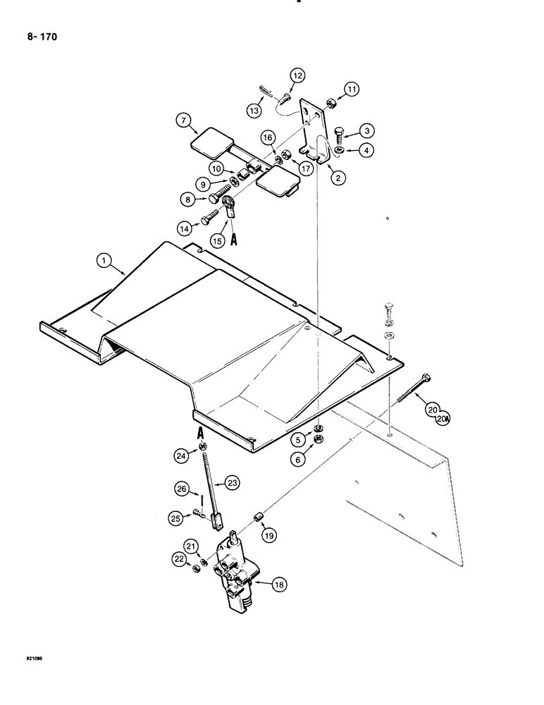 Схема запчастей Case 1835B - (8-170) - AUXILIARY CONTROLS AND VALVE MOUNTING (08) - HYDRAULICS