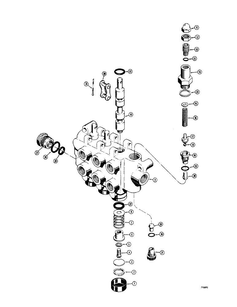 Схема запчастей Case 1700-SERIES - (172) - D53433 TILT CYLINDER AND AUXILIARY CONTROL VALVE, USED BEFORE SERIAL NO. 9816912 (35) - HYDRAULIC SYSTEMS