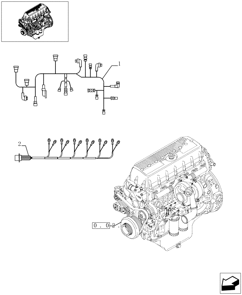 Схема запчастей Case F3AE0684D B005 - (0.17.3[01]) - MOTOR ELECTRIC INSTALLATION (504059983) 