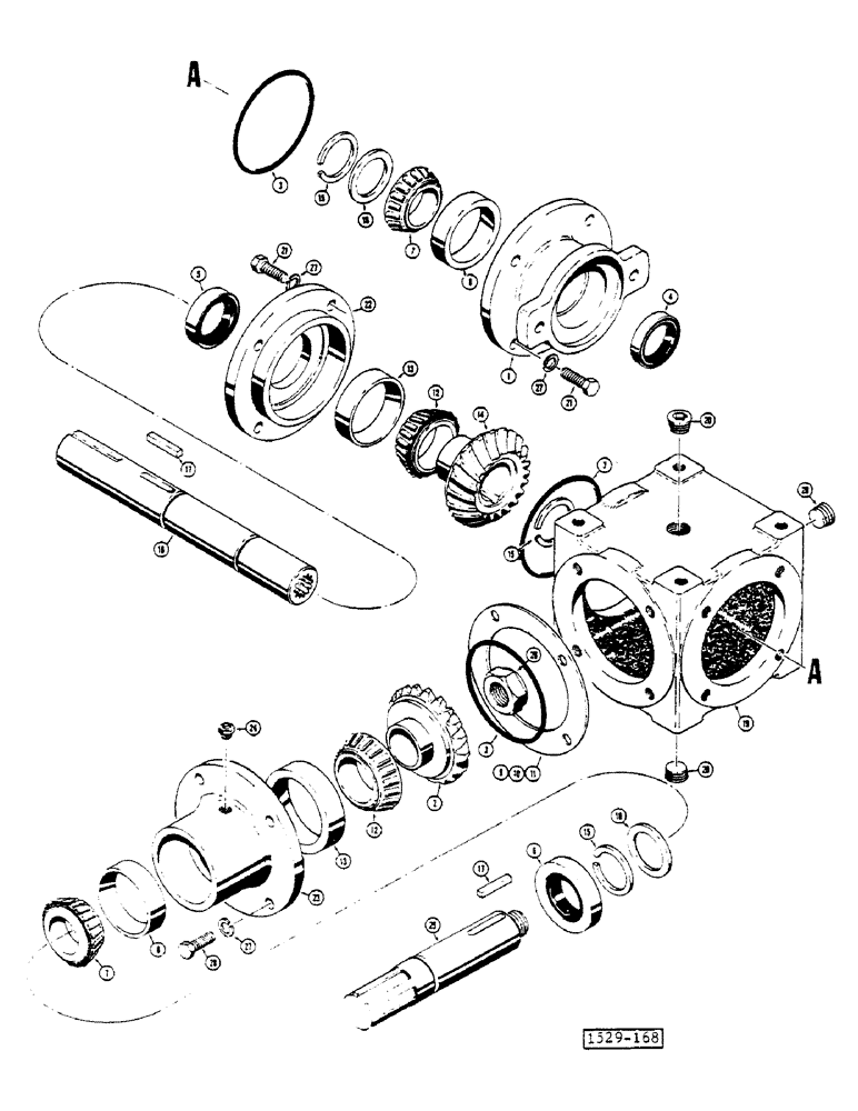 Схема запчастей Case 1529 - (085C) - GEARBOX, FROM NUMBER 3756413 (14) - MAIN GEARBOX & DRIVE