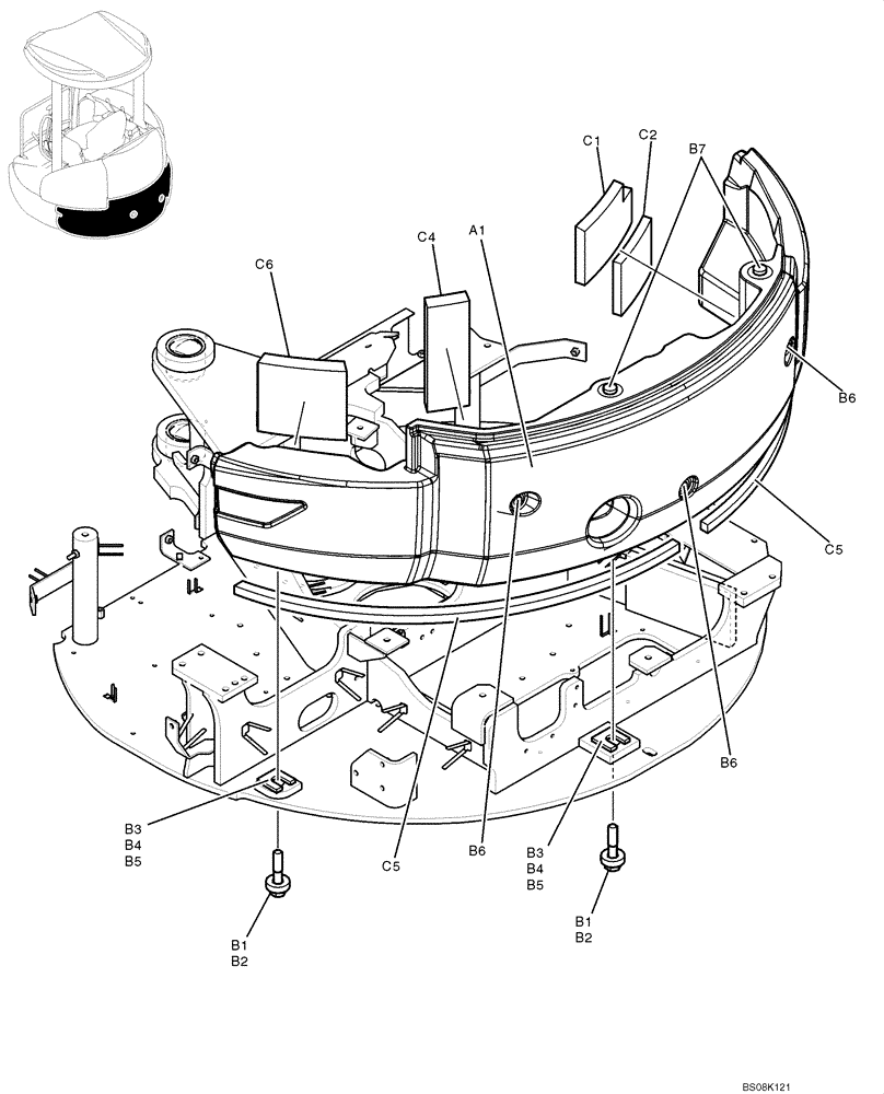 Схема запчастей Case CX50B - (01-004) - COUNTERWEIGHT ASSY (PY60C00014F1, PY60C00012F1, PY60C00013F1) (05) - SUPERSTRUCTURE